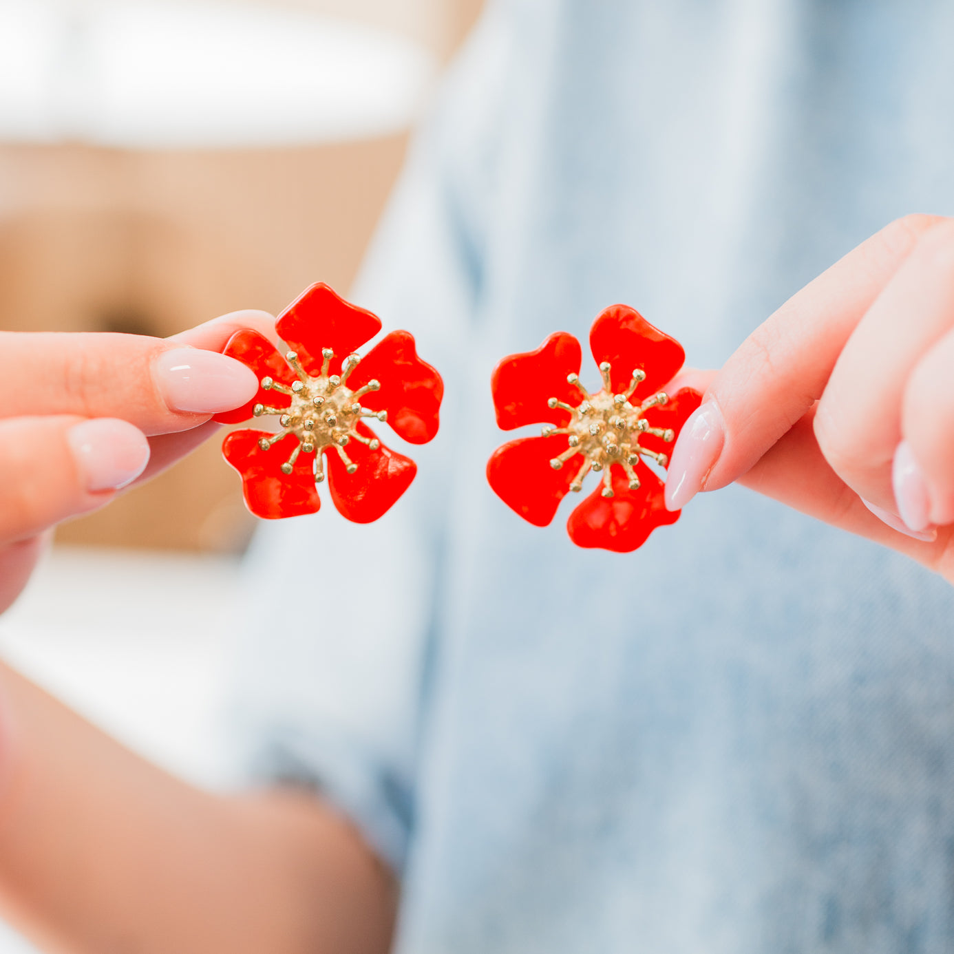 Earrings | Orange Flower
