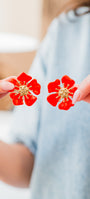 Earrings | Orange Flower