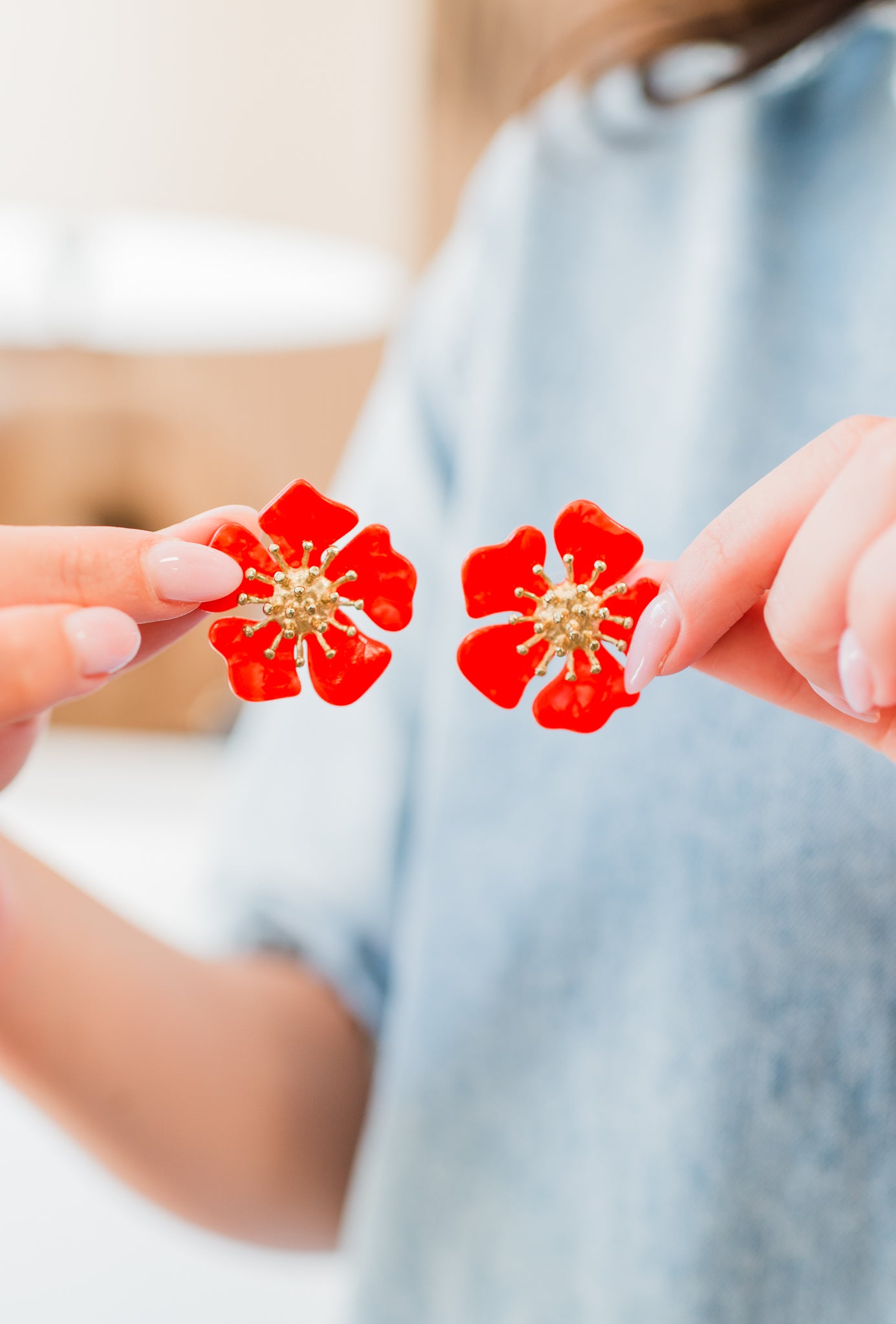 Earrings | Orange Flower