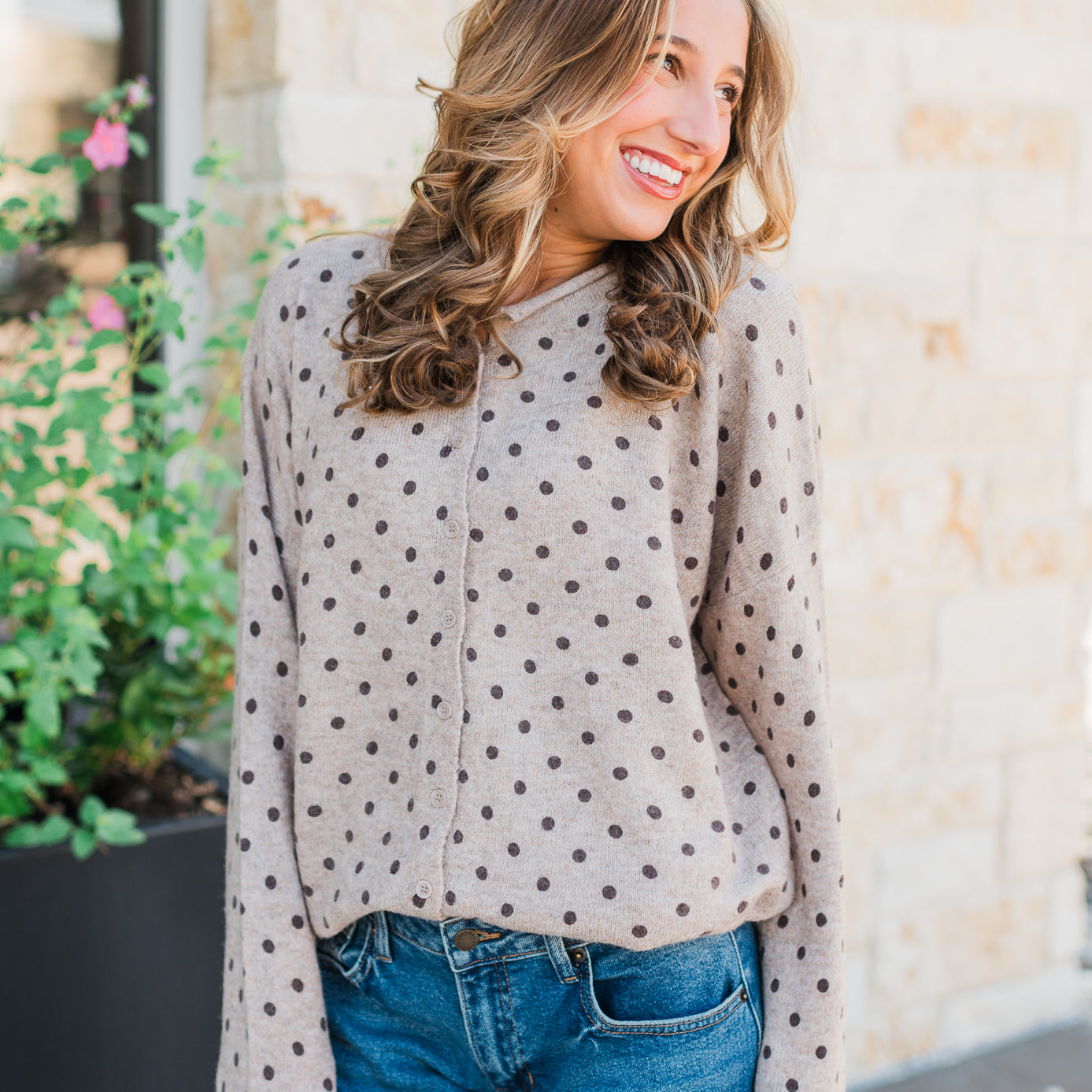 Upstate Cardigan | Mocha Dots