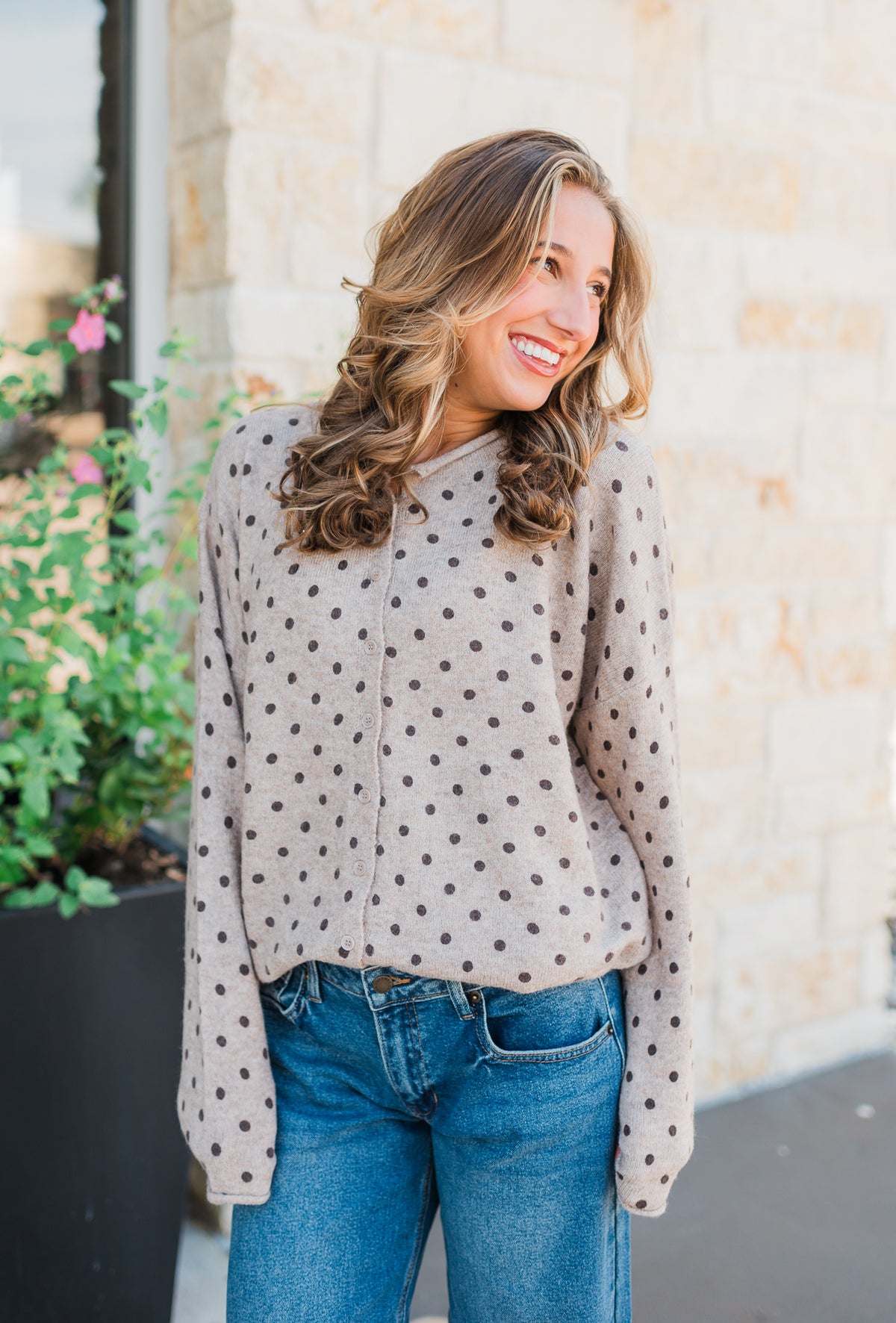 Upstate Cardigan | Mocha Dots
