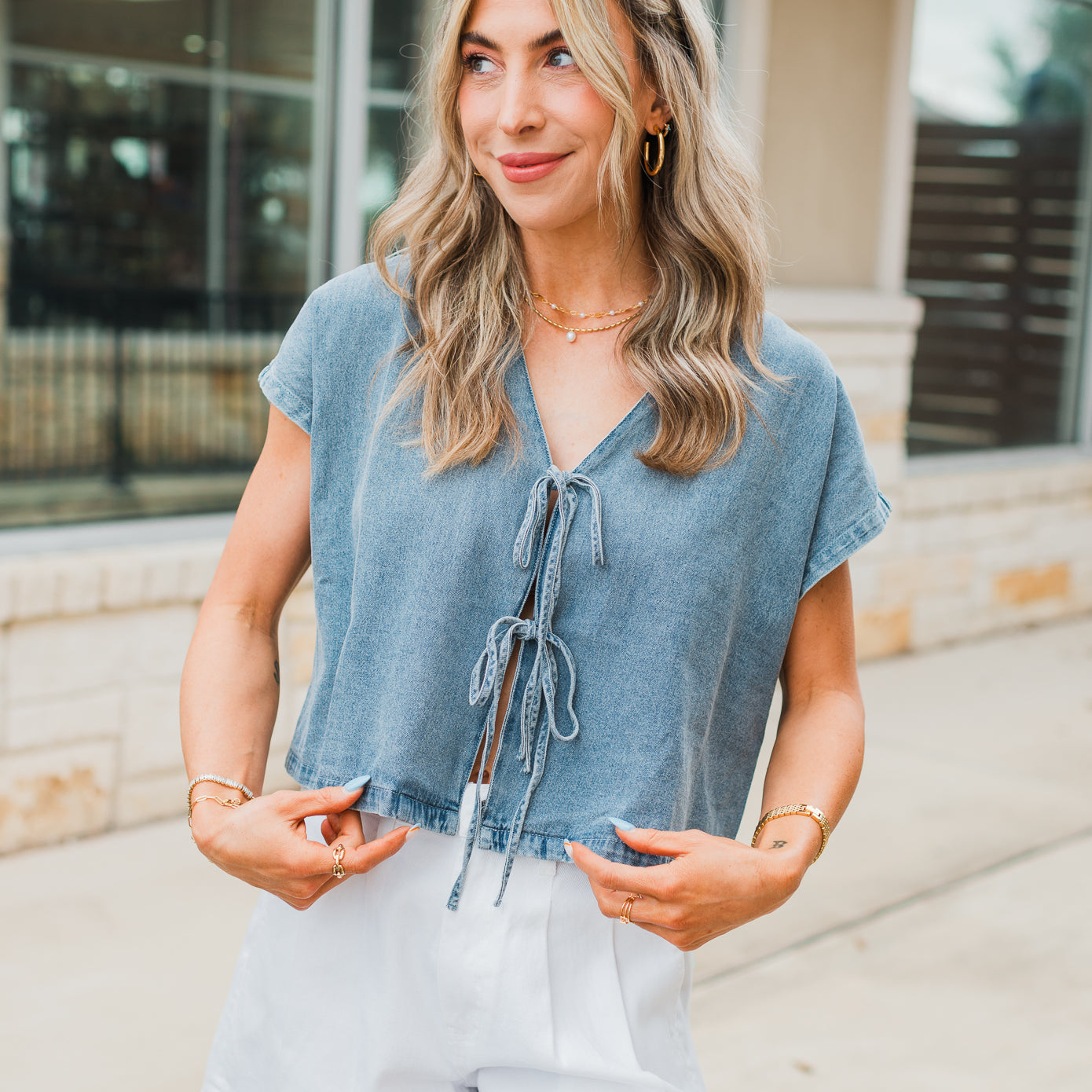 Mila Top | Denim
