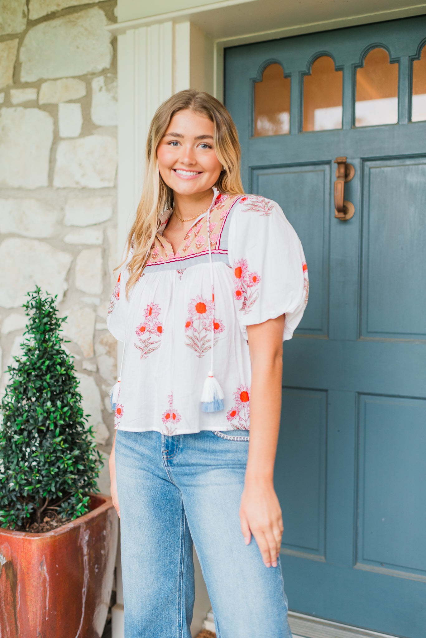 Preslie Top | Cream Multi
