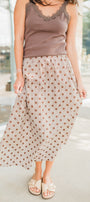 Perri Skirt | Mocha Dots