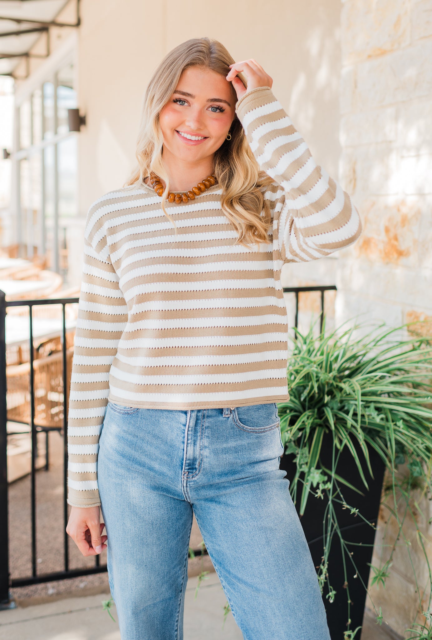 Janae Knit Sweater | Iced Latte