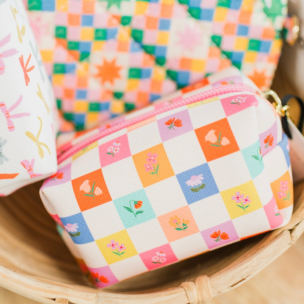 Key Chain Pouch | Checkerboard Blooms