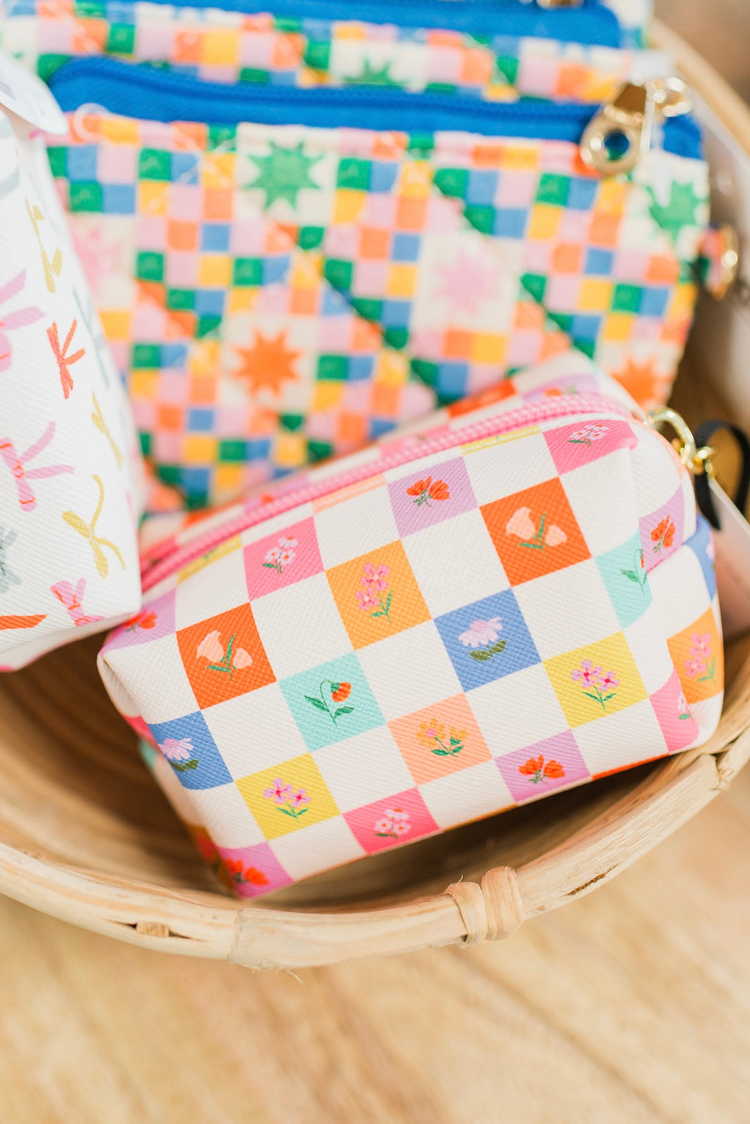 Key Chain Pouch | Checkerboard Blooms