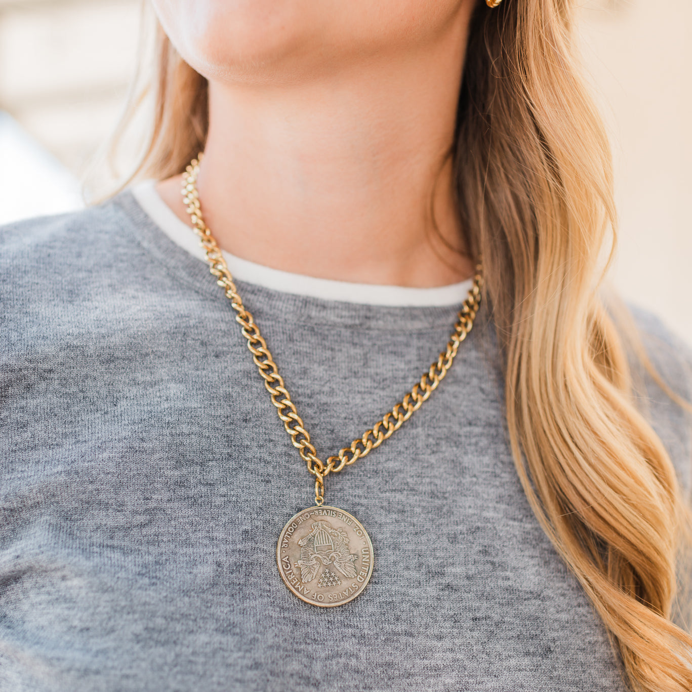 Lady Liberty Coin Necklace