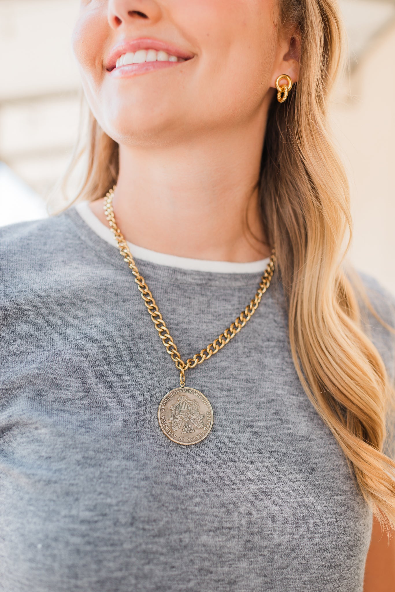 Lady Liberty Coin Necklace
