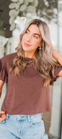 Hollis Top | Ruffle Brown
