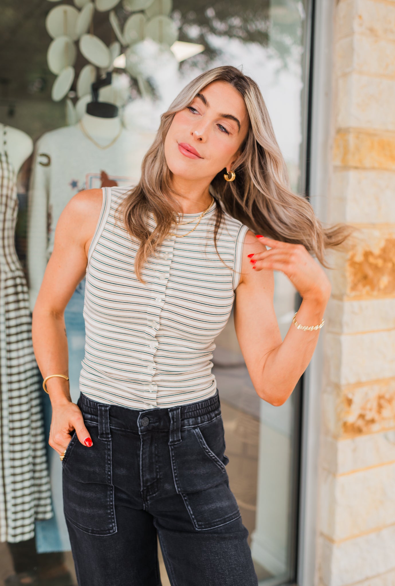 Campbell Knit Tank | Ivory Multi