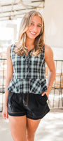 Rayne Top | Navy Plaid