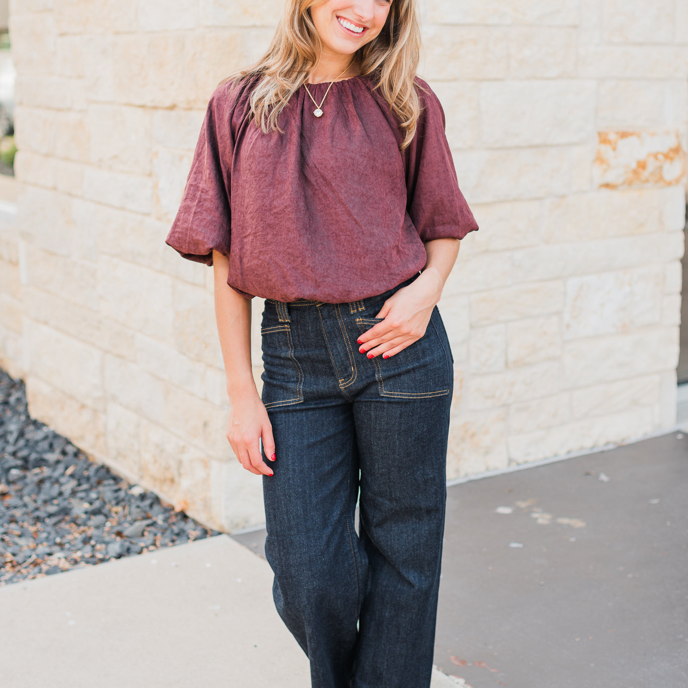 Maggie Top | Suede Brown