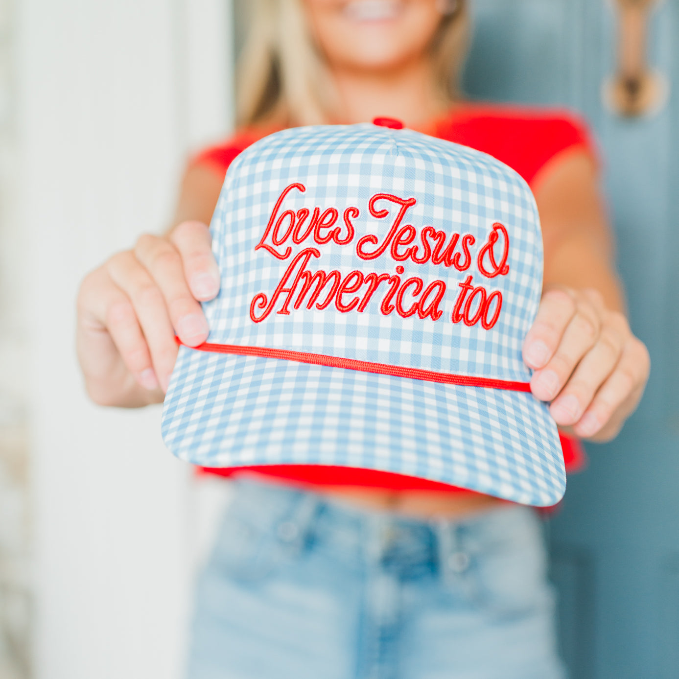 Canvas Hat | Loves Jesus + America Too
