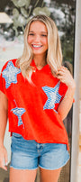 Star Spangled Top | Washed Red