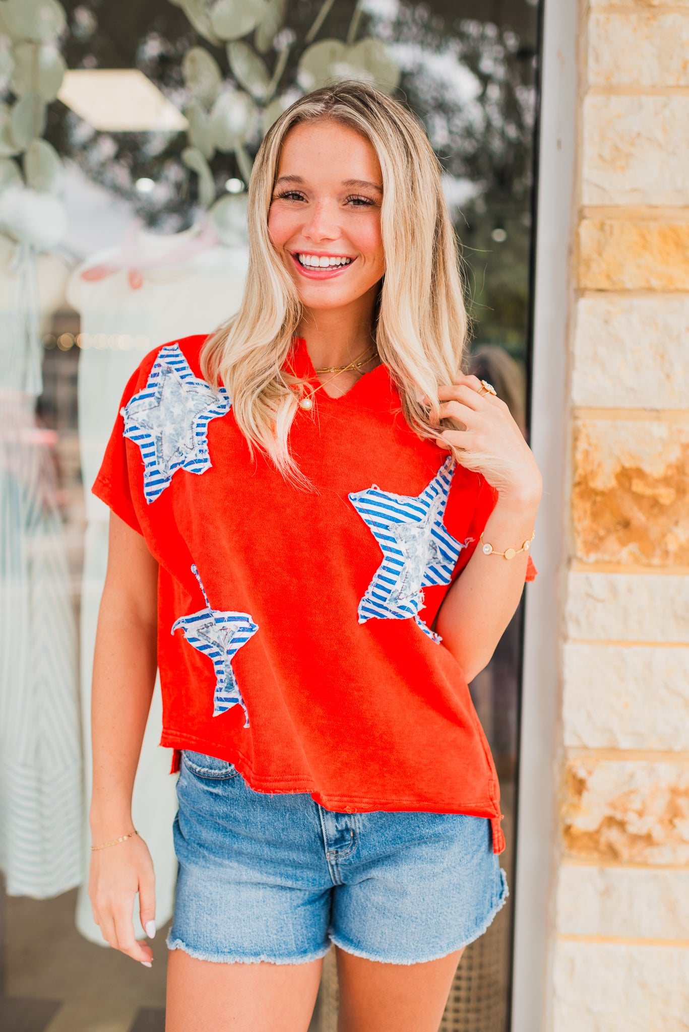 Star Spangled Top | Washed Red