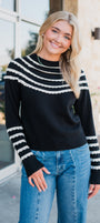Vail Sweater | Black + Cream