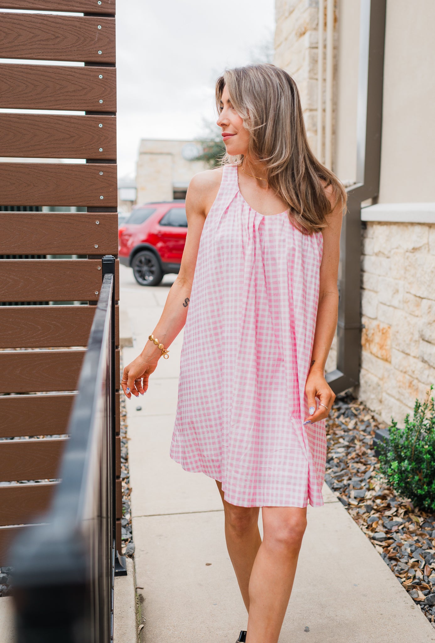 Mabel Dress | Pink Gingham