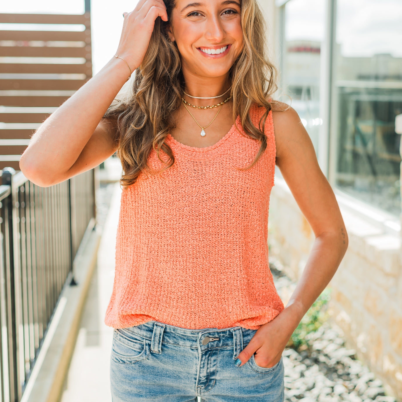Camryn Knit Top | Sunkist