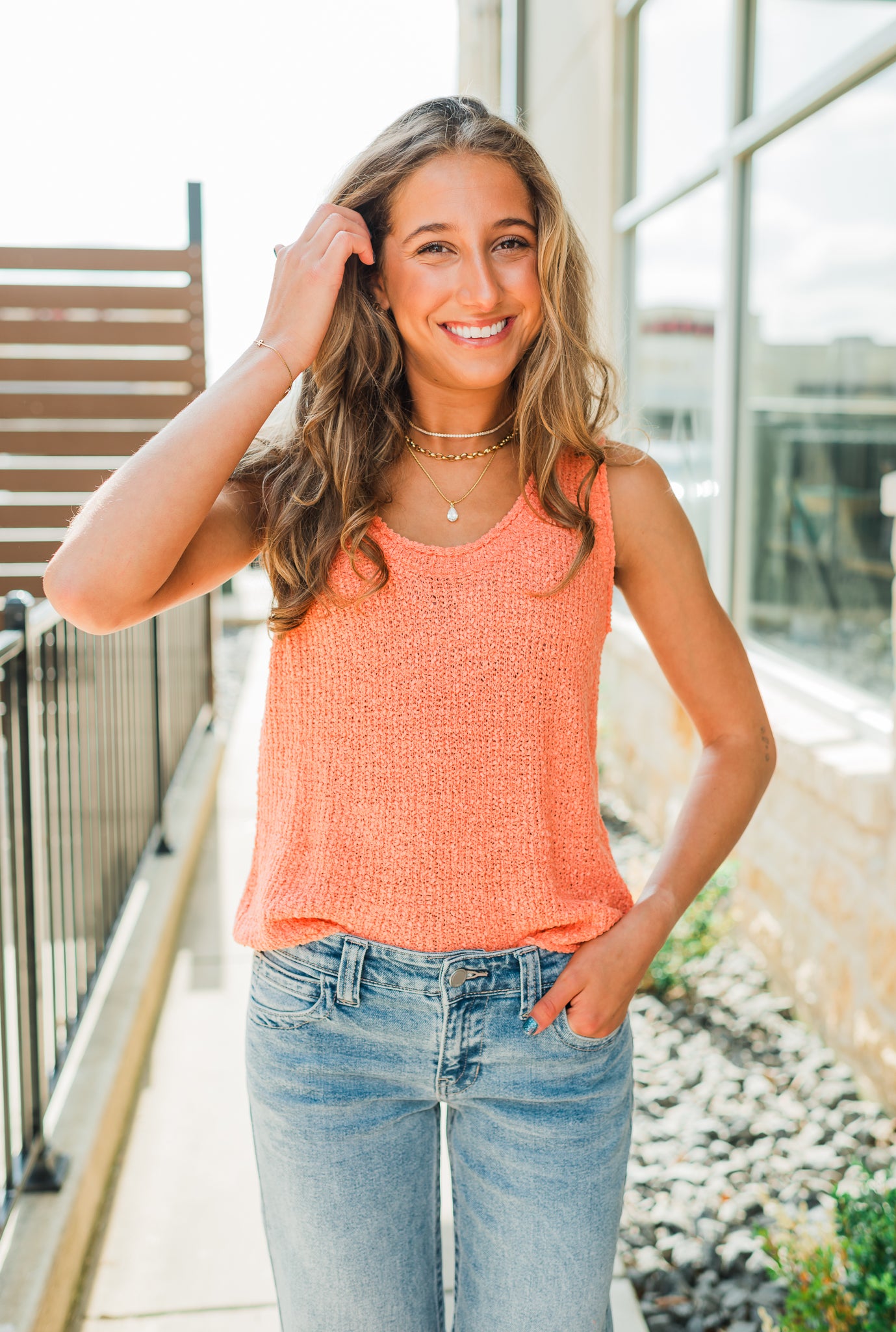 Camryn Knit Top | Sunkist