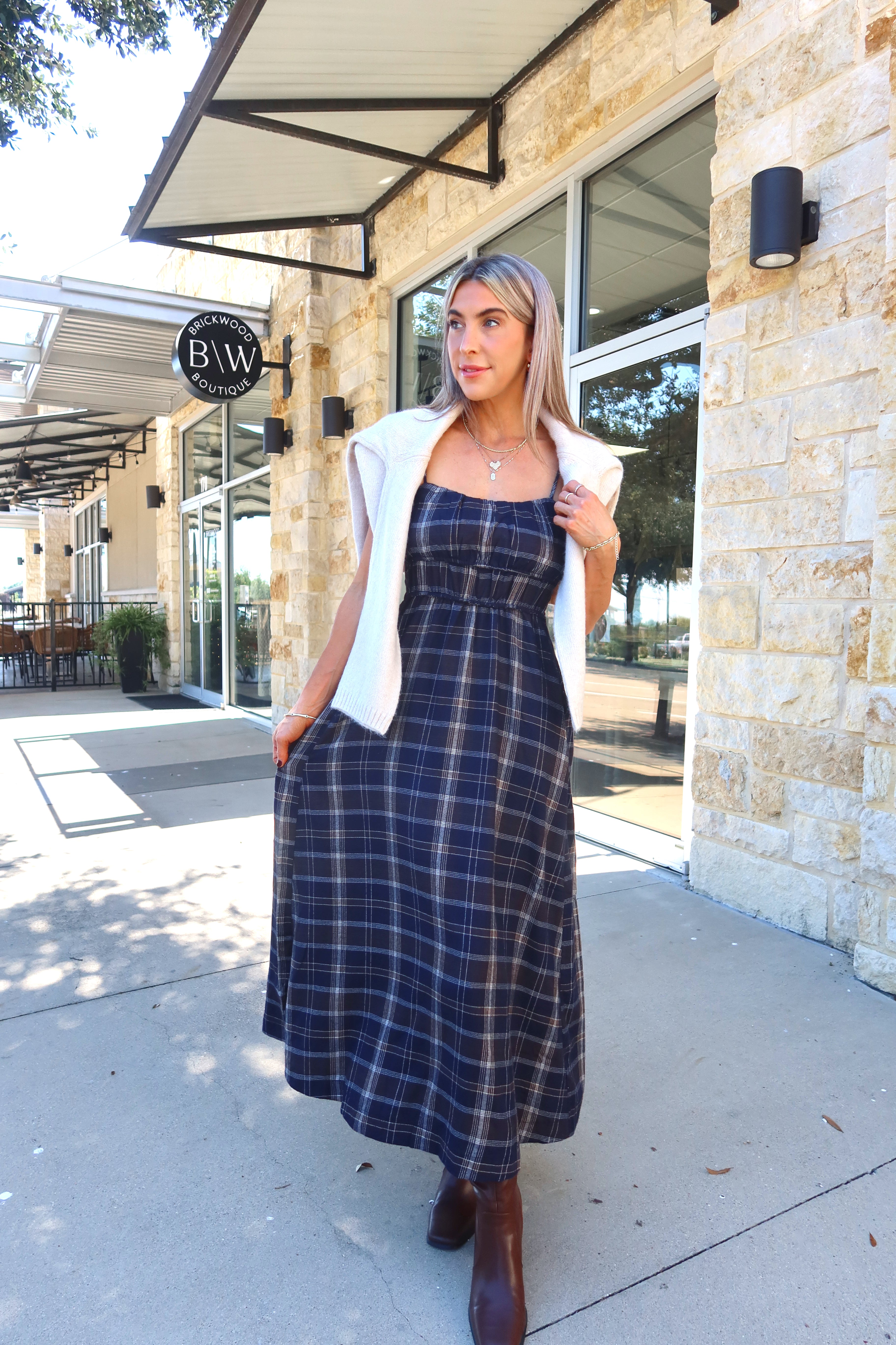 Z Supply | Evermore Plaid Midi Dress | Eclipse
