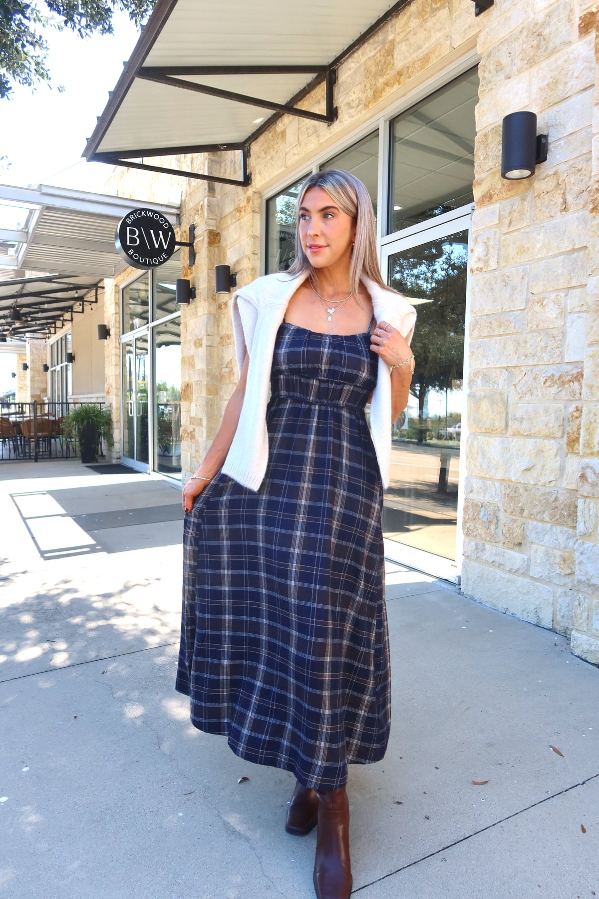 Z Supply | Evermore Plaid Midi Dress | Eclipse