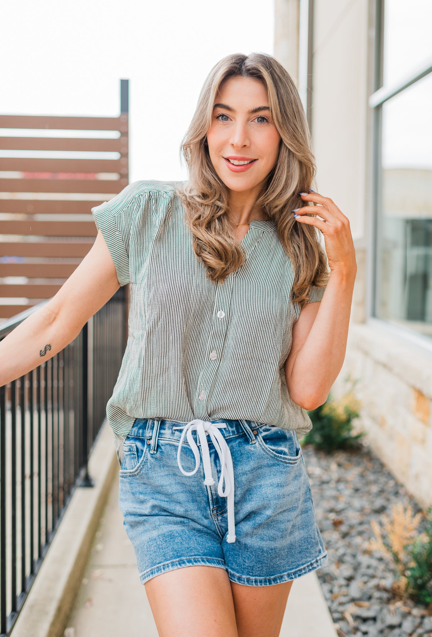 Lauren Top | Champagne Stripe