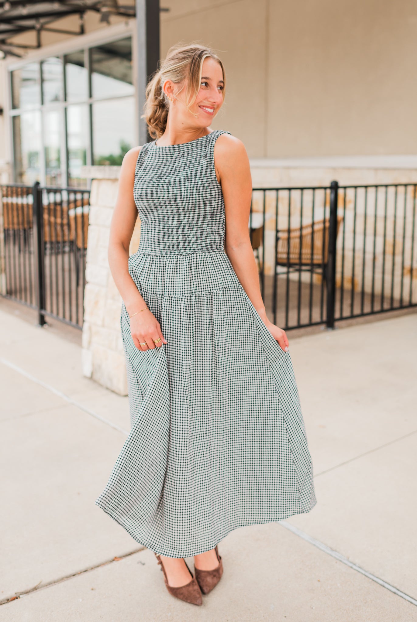 Bryce Dress | Black Gingham