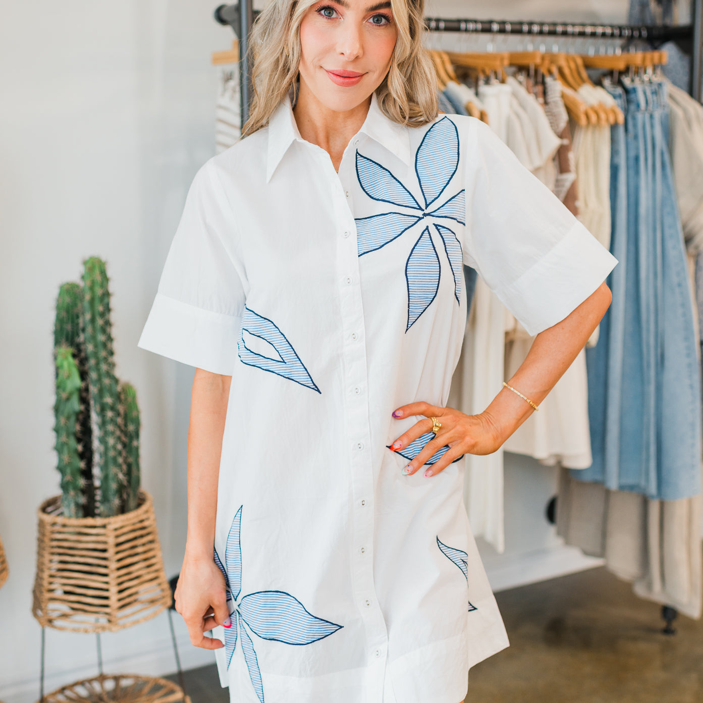 Seychelles Dress | White + Blue