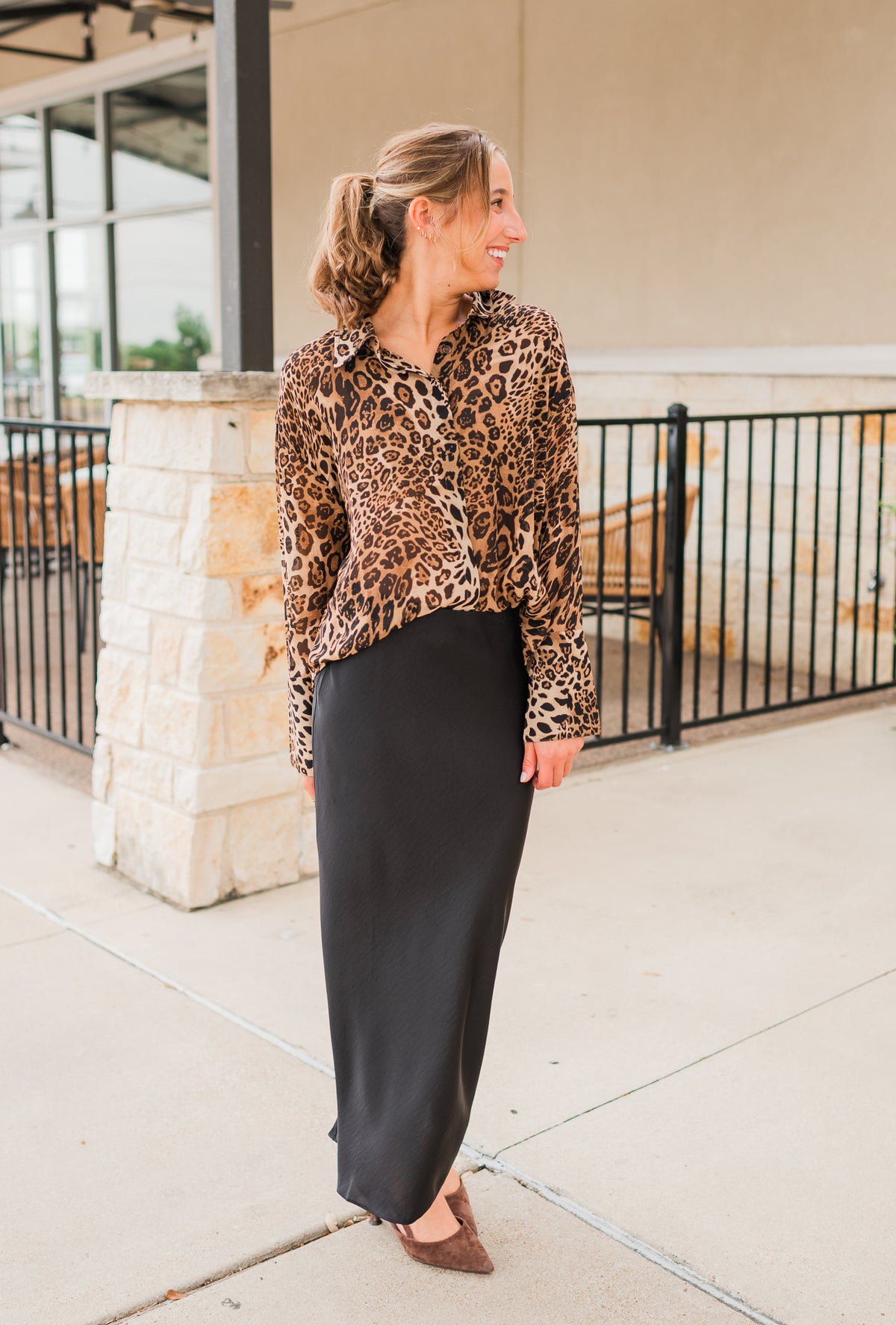 Ainsley Skirt | Black Satin