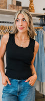 Molly Bracken | Keri Ribbed Tank  | Black