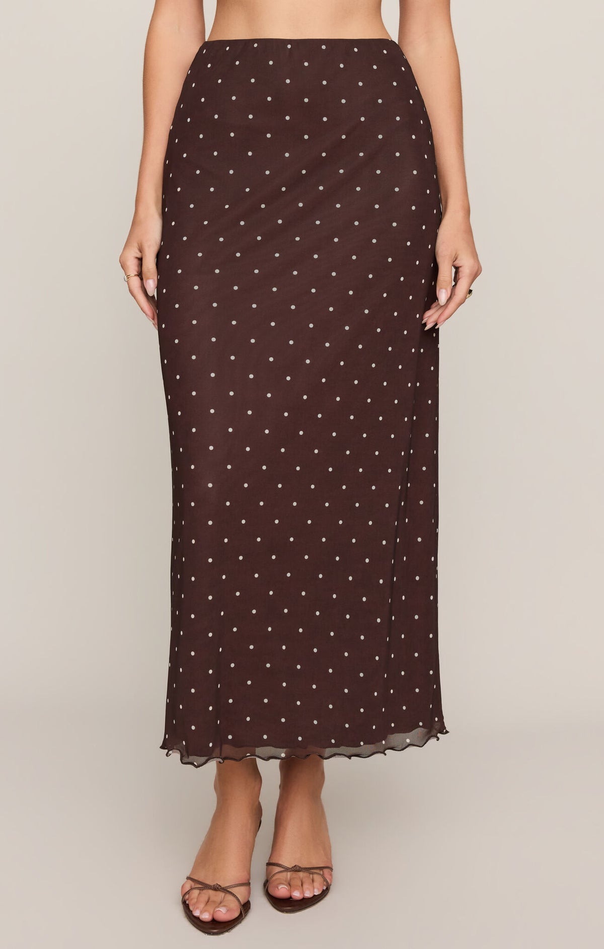 Z Supply | Eda Polka Dot Skirt | Dark Chocolate
