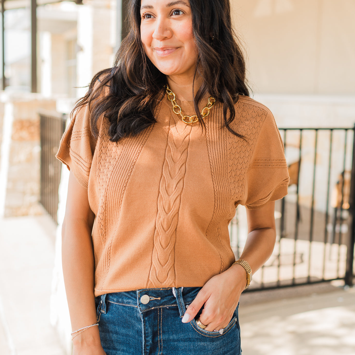 Connor Sweater Top | Camel