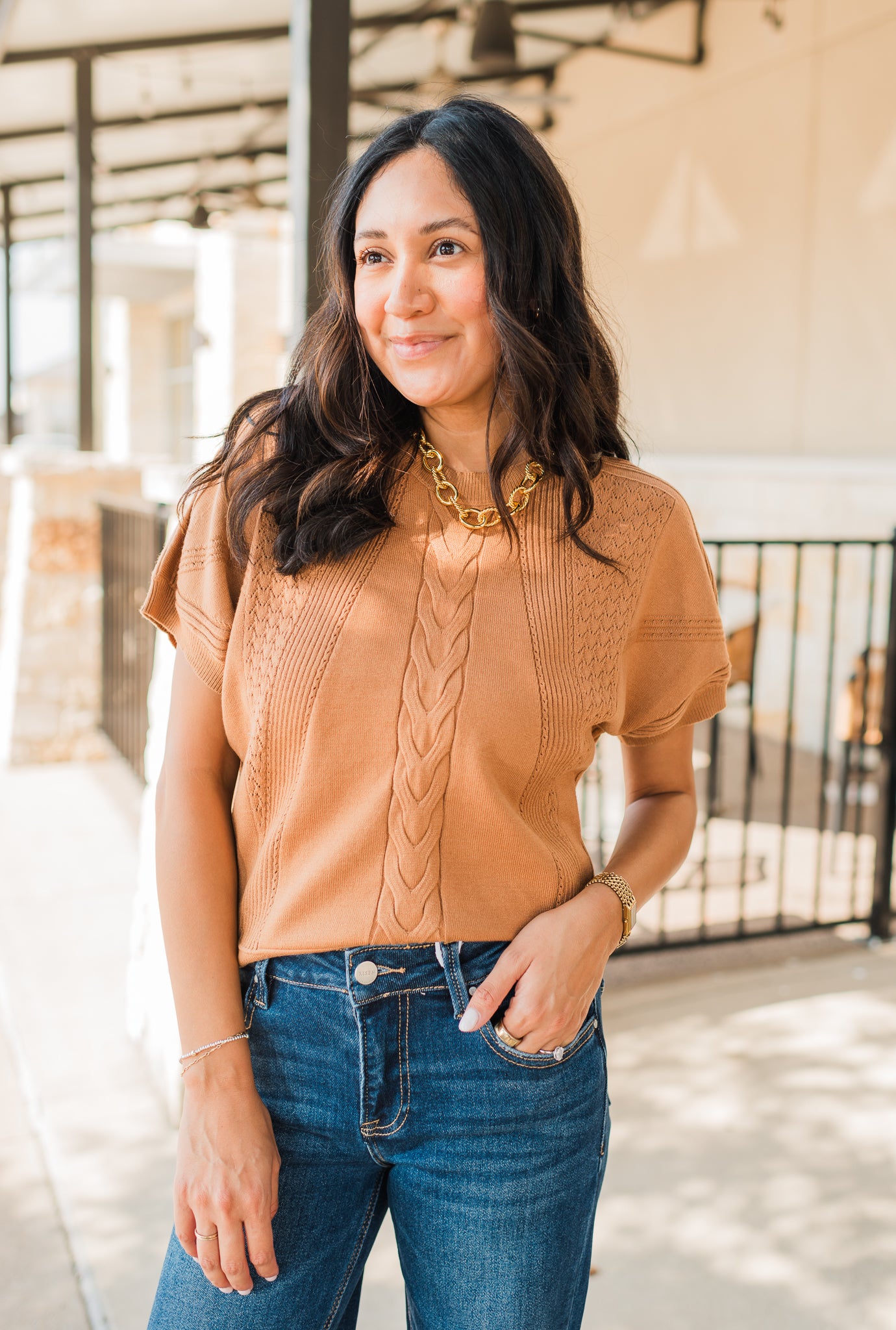 Connor Sweater Top | Camel