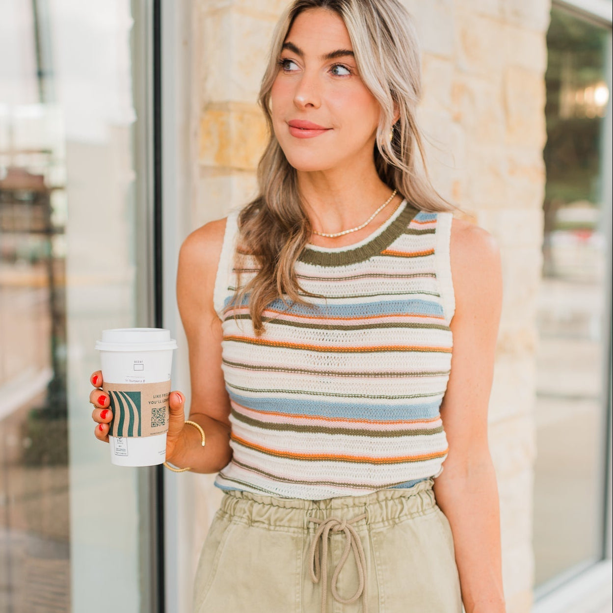 Mindy Knit Vest | Stripe