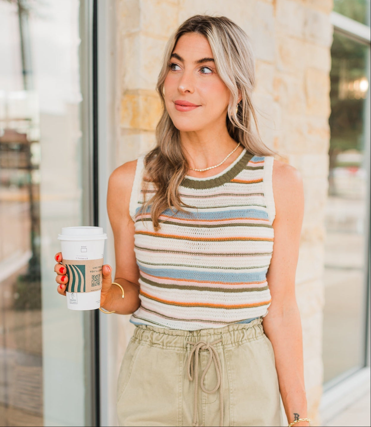 Mindy Knit Vest | Stripe