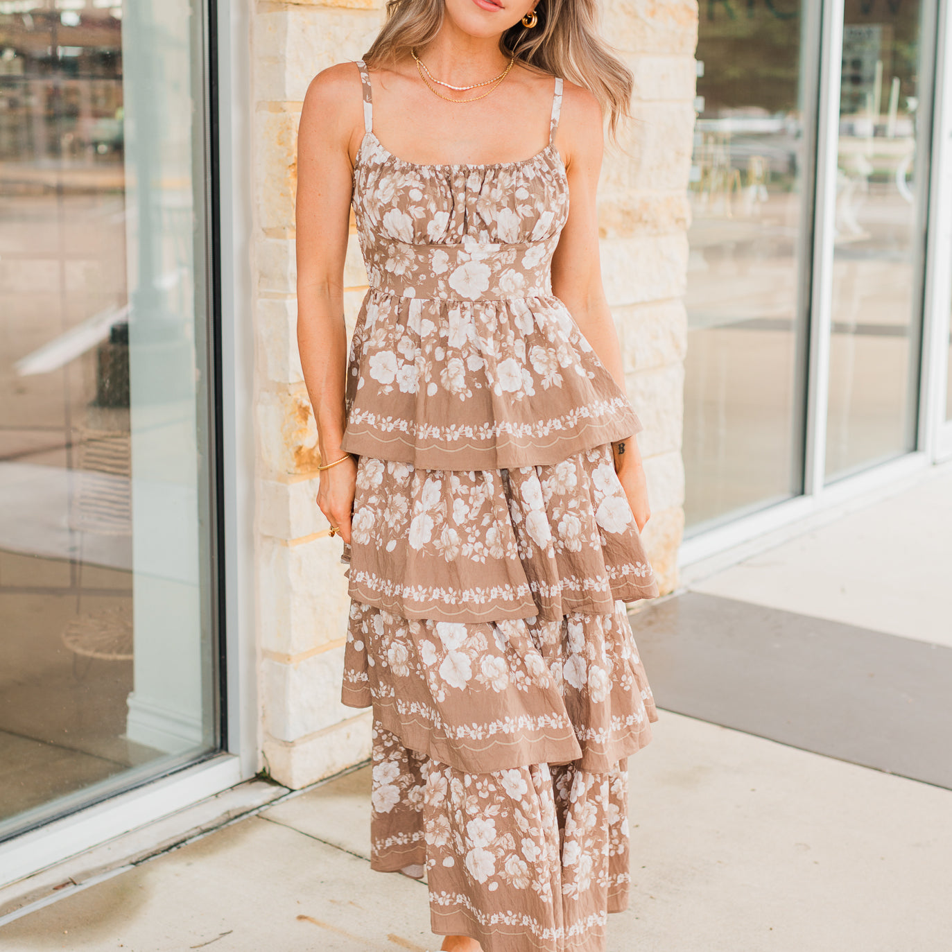 Maeve Dress | Ruffled Latte