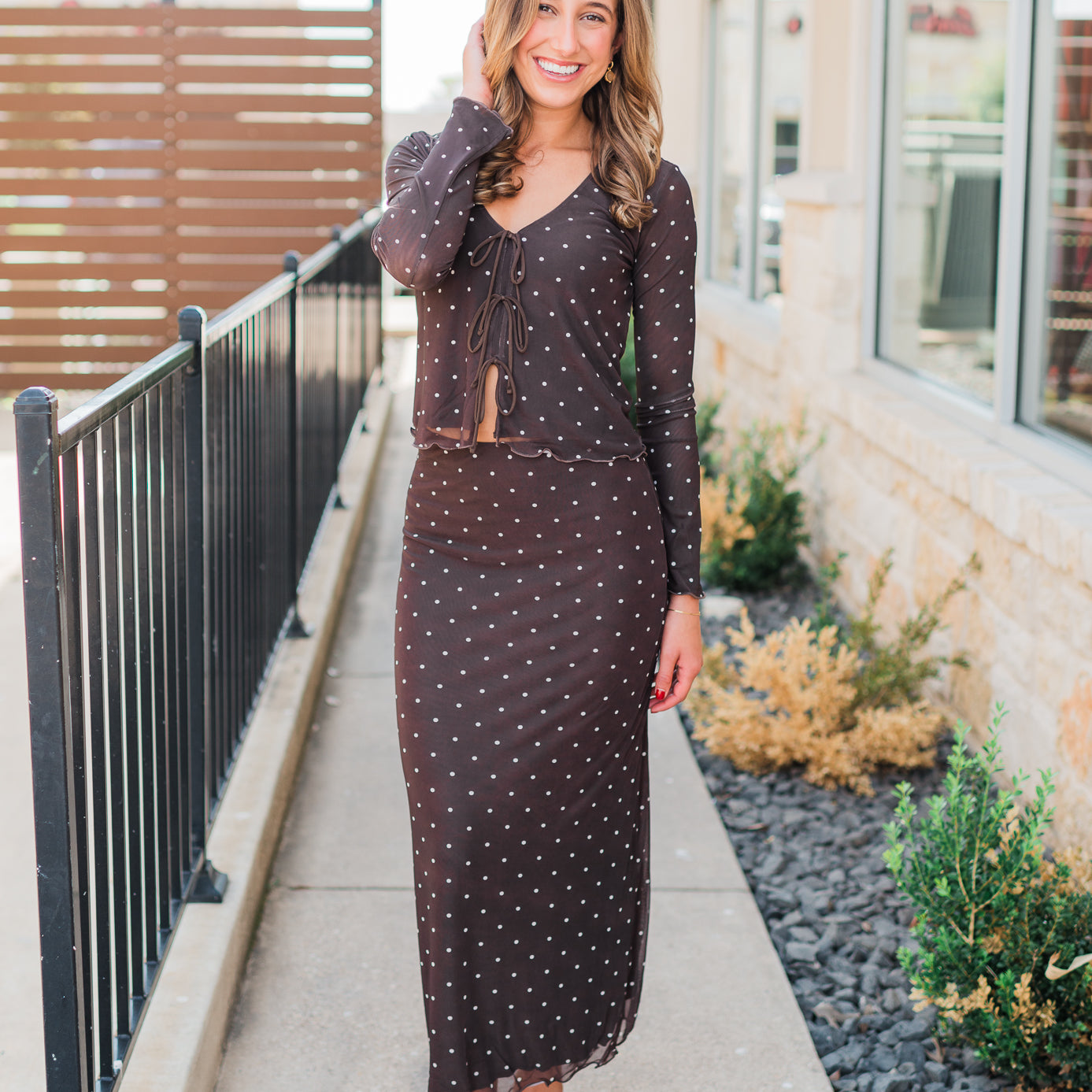 Z Supply | Eda Polka Dot Skirt | Dark Chocolate