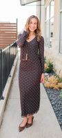 Z Supply | Eda Polka Dot Skirt | Dark Chocolate