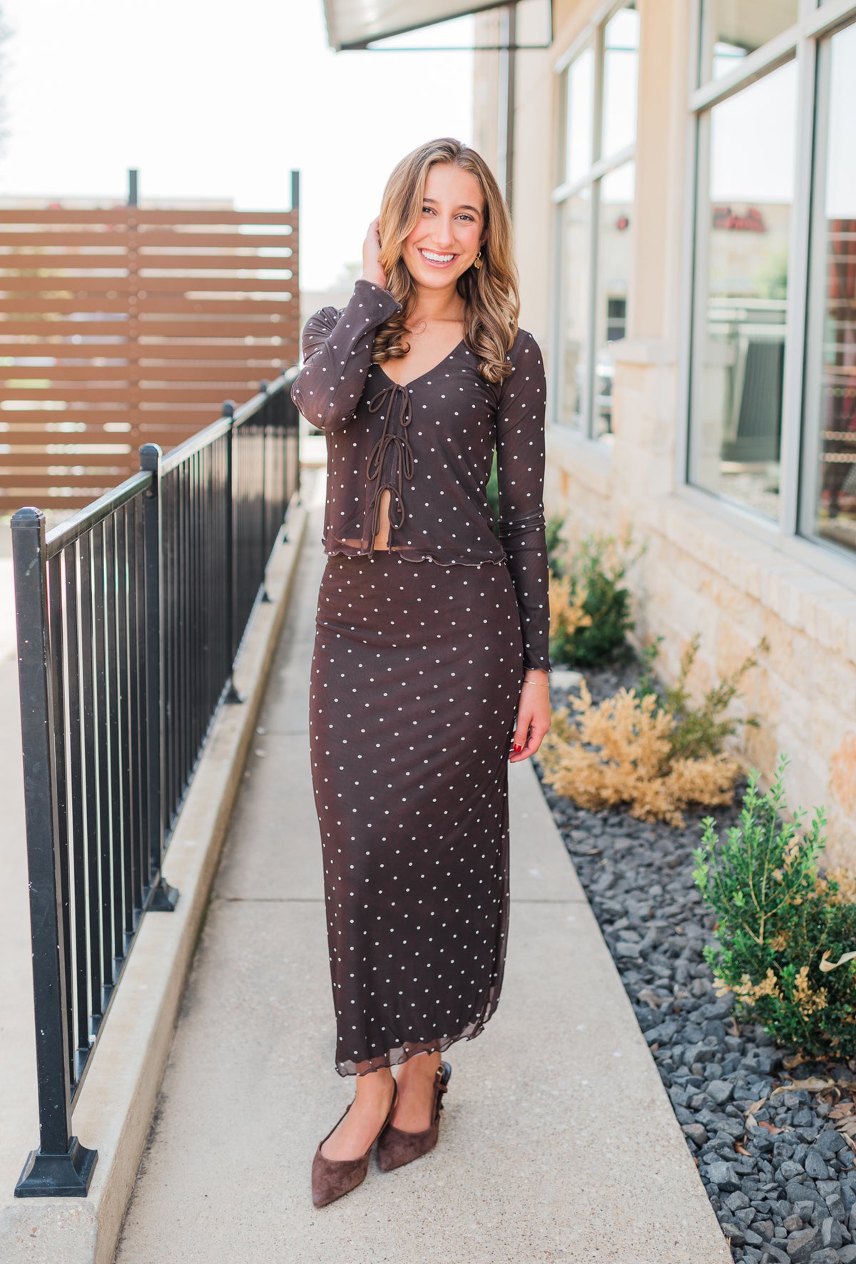Z Supply | Eda Polka Dot Skirt | Dark Chocolate
