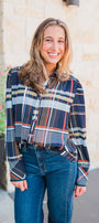 Aspen Top | Navy Plaid