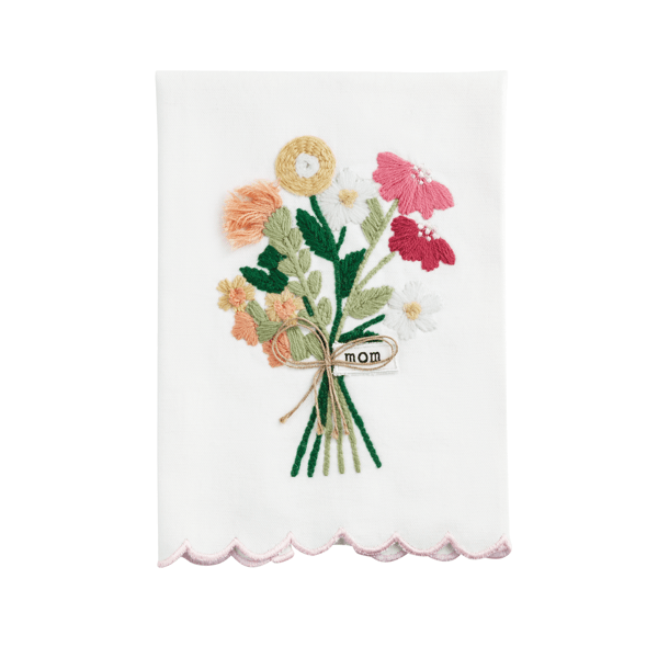 Embroidered Tea Towel | Bouquet For Mom