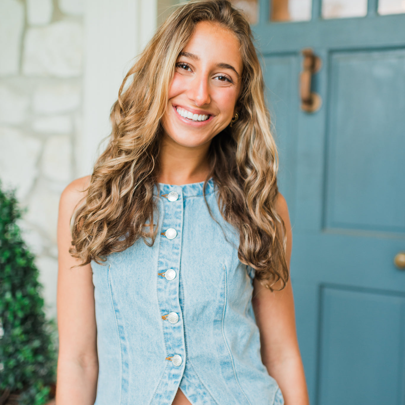 Arden Vest | Denim Blue