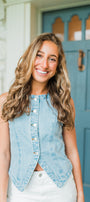 Arden Vest | Denim Blue
