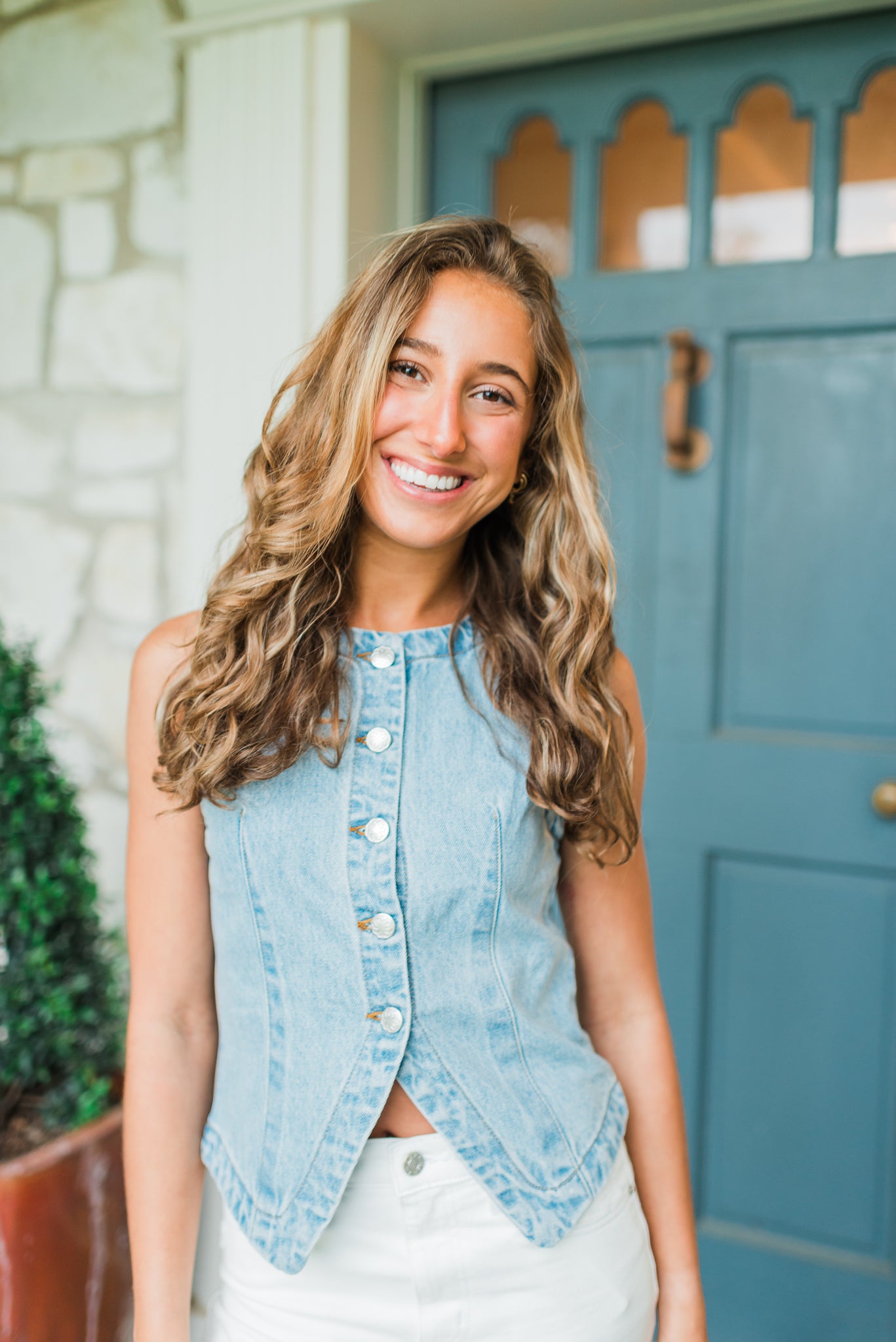 Arden Vest | Denim Blue
