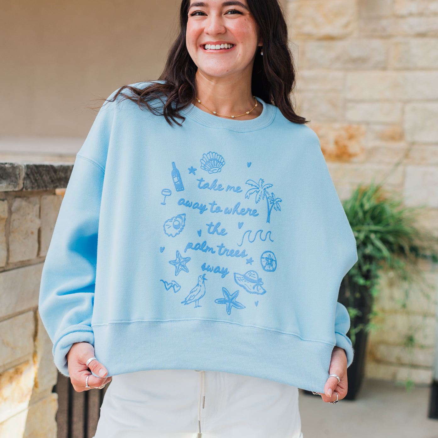 Take Me Away Sweatshirt | Beach Blue