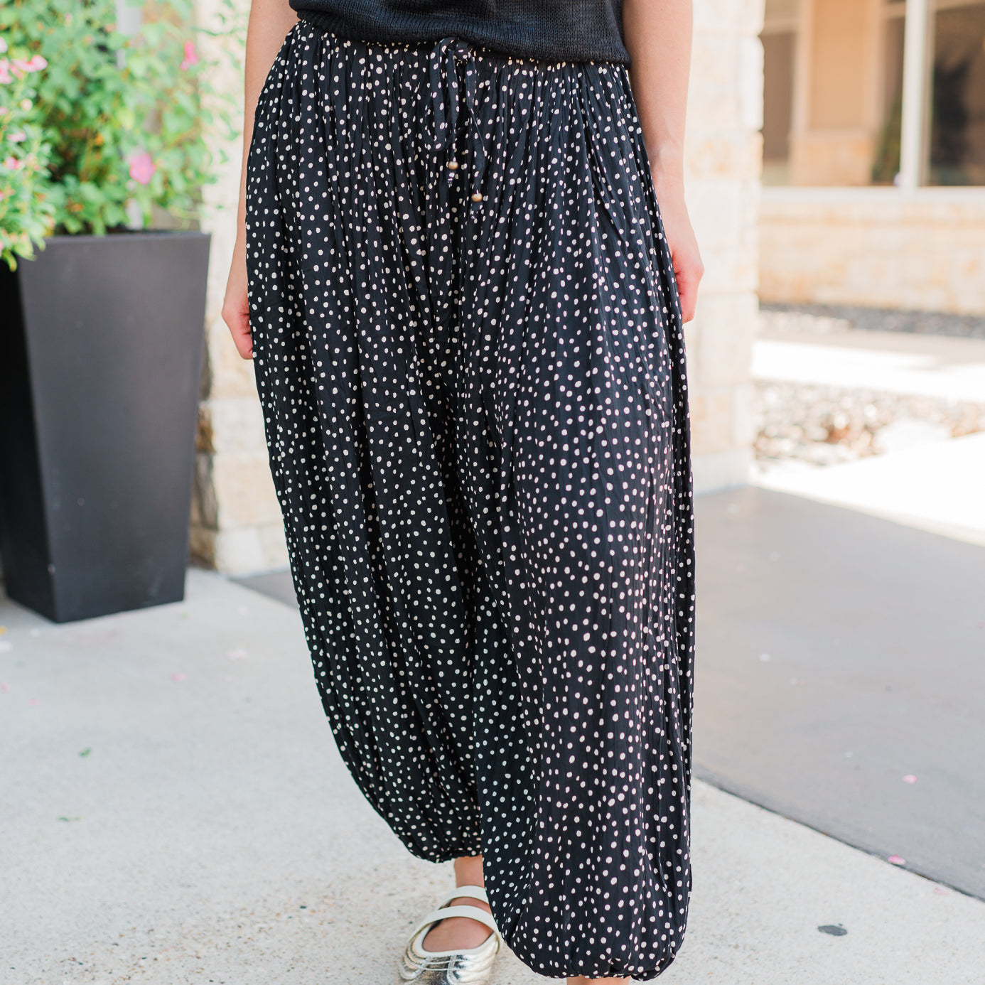Lunden Pants | Black Polka Dot
