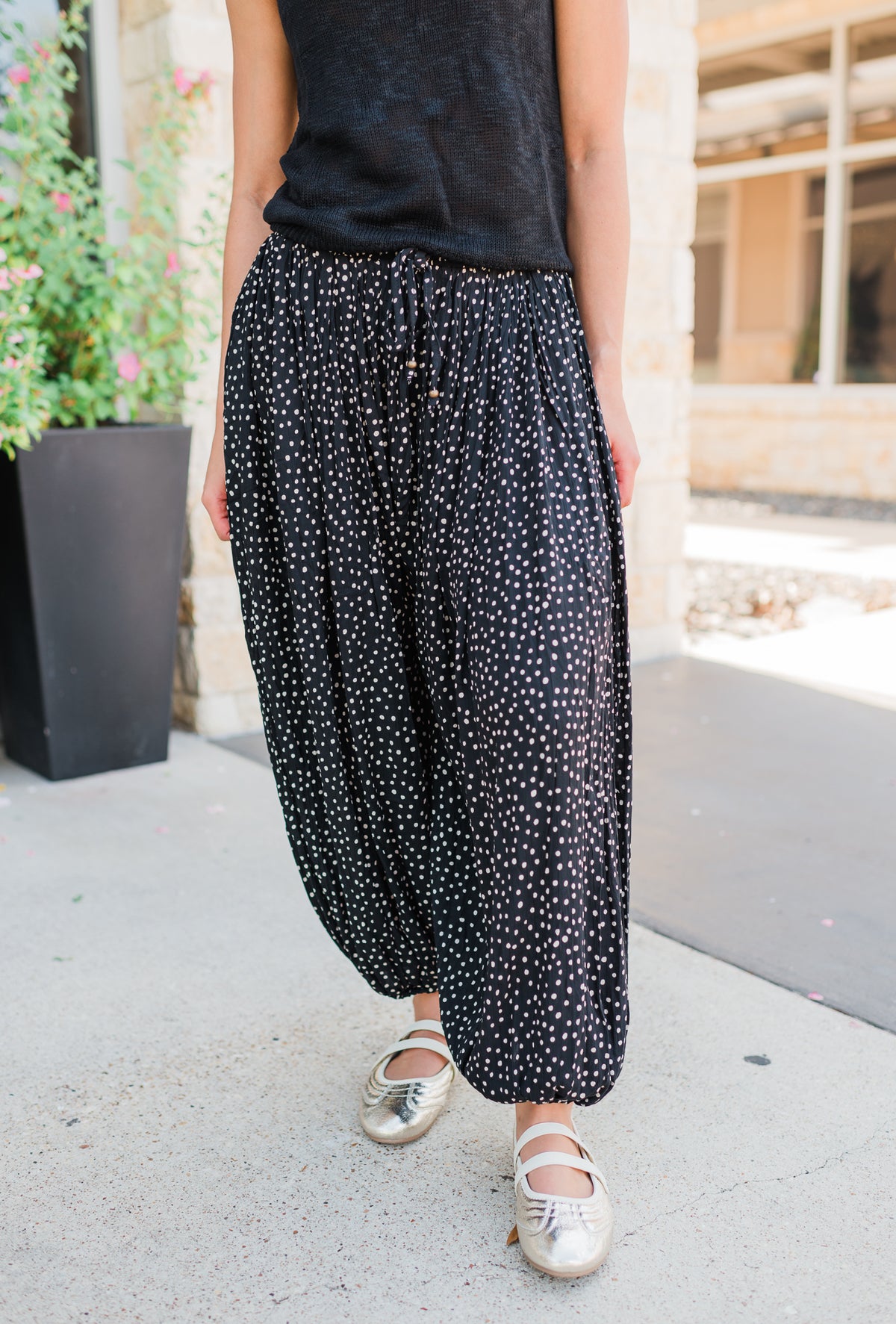 Lunden Pants | Black Polka Dot