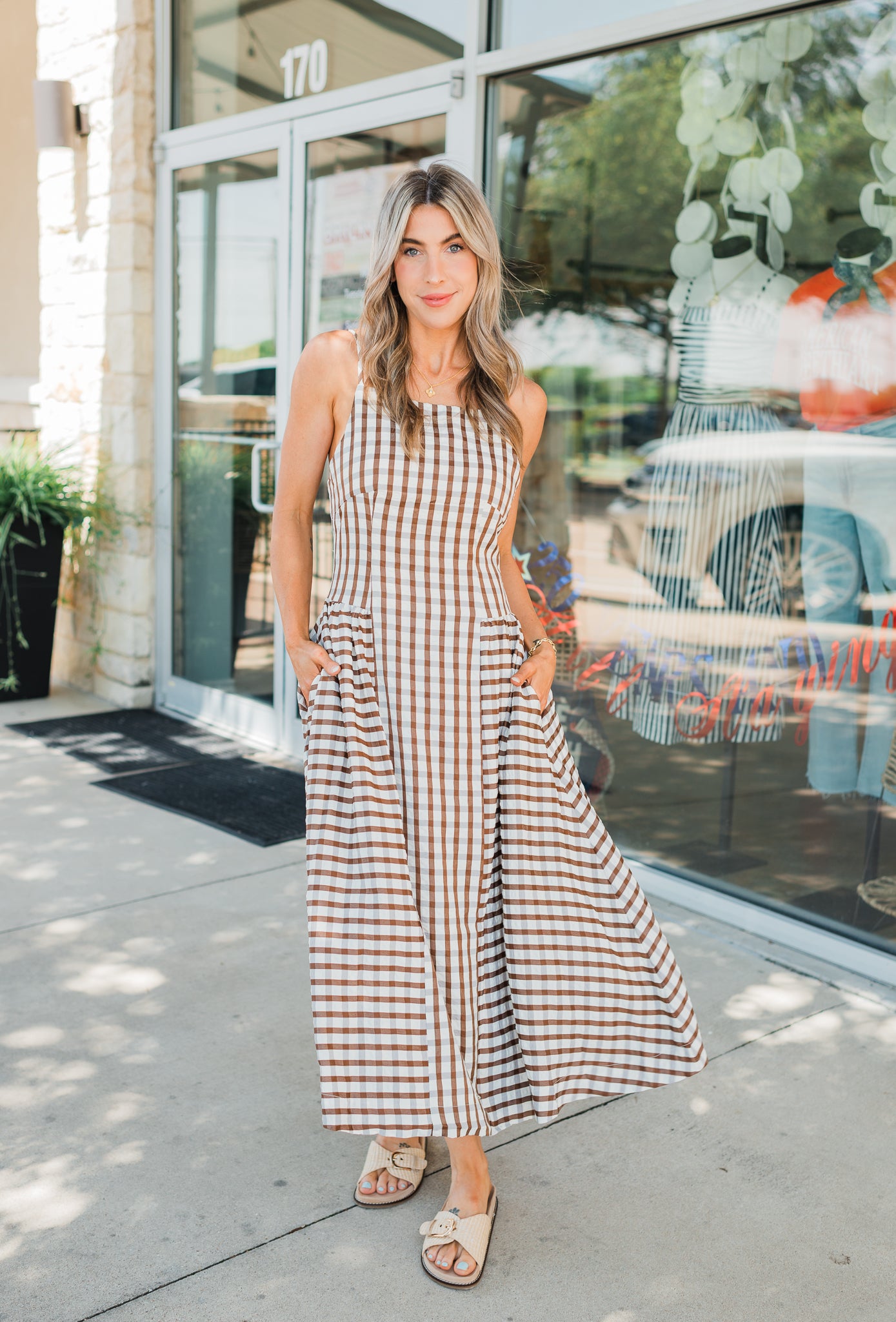 Jolie Dress | Latte Gingham