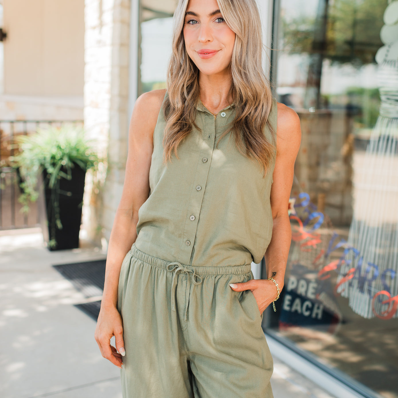 Roselle Top | Aloe Olive
